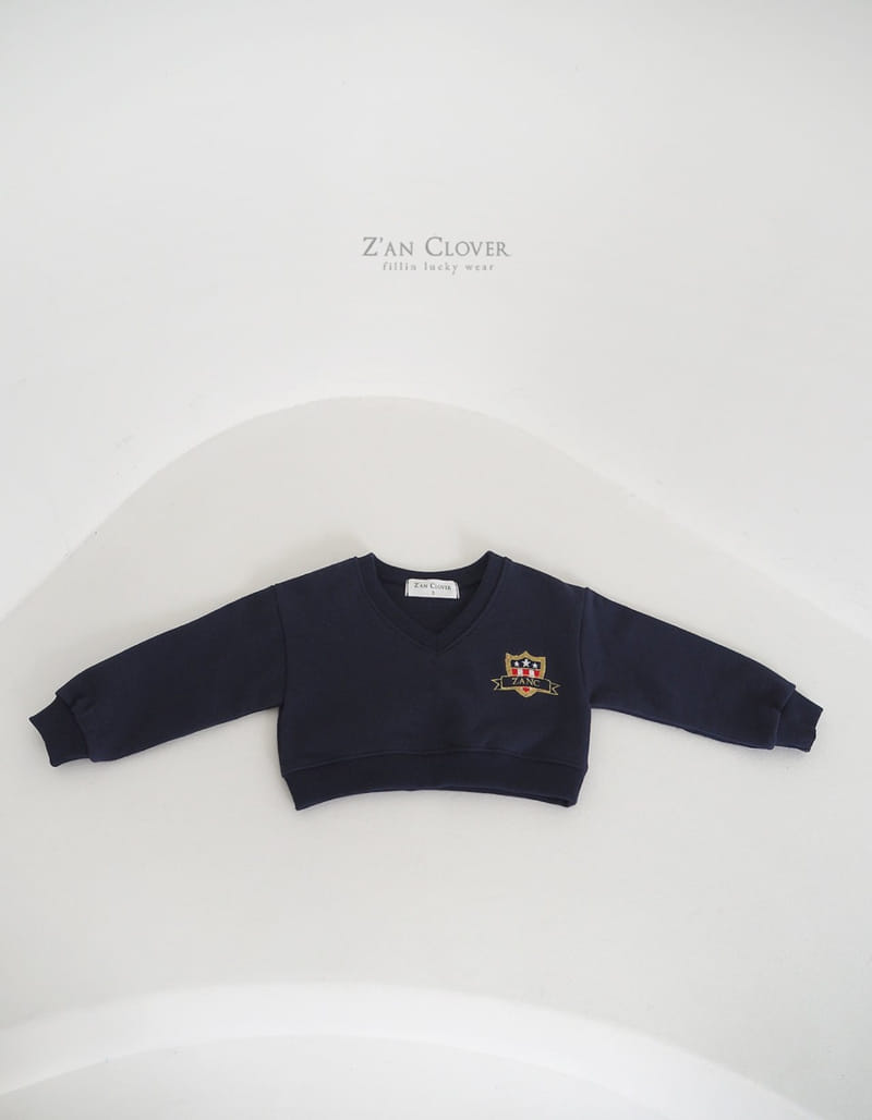 Zan Clover - Korean Children Fashion - #designkidswear - Deep V Embroidery Sweatshirt - 6