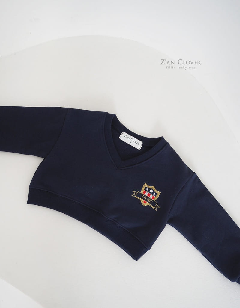 Zan Clover - Korean Children Fashion - #discoveringself - Deep V Embroidery Sweatshirt - 7