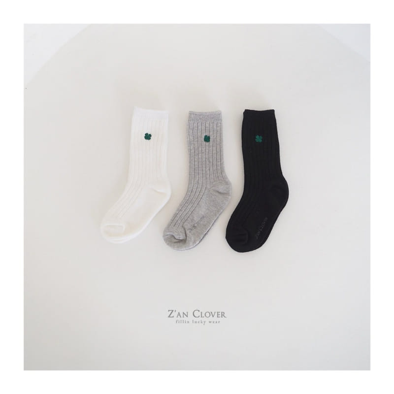Zan Clover - Korean Children Fashion - #kidsstore - Basic Clover Socks