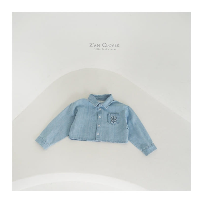 Zan Clover - Korean Children Fashion - #kidzfashiontrend - Crop Denim Shirt