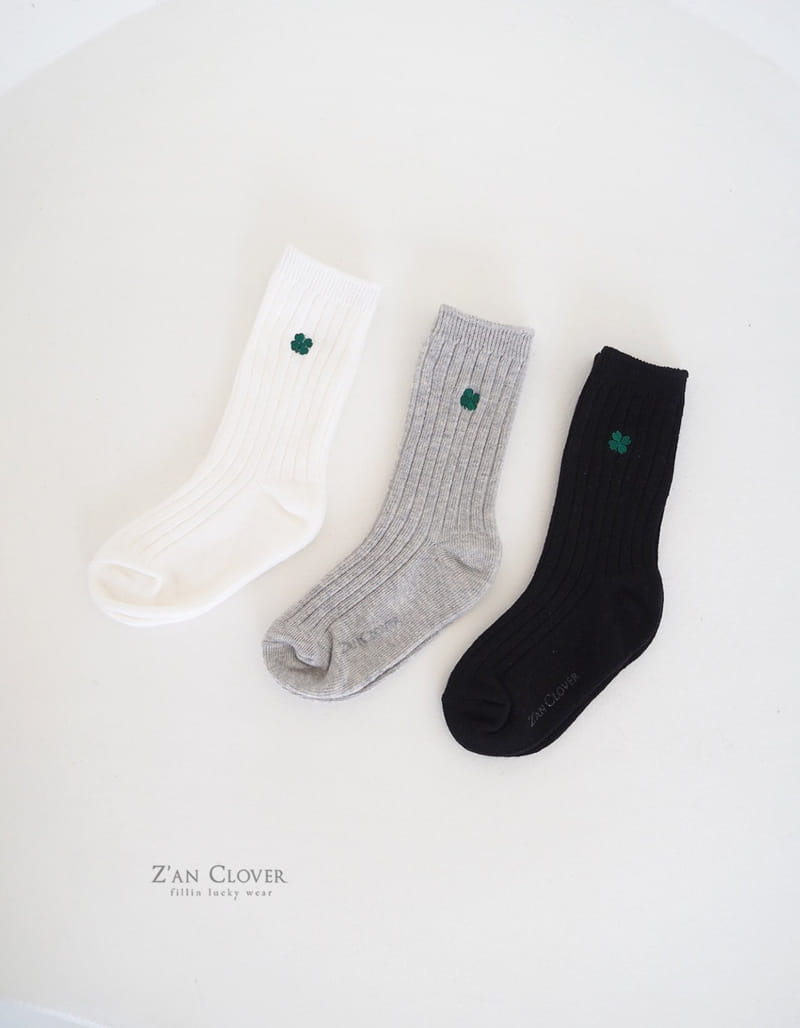 Zan Clover - Korean Children Fashion - #kidzfashiontrend - Basic Clover Socks - 2
