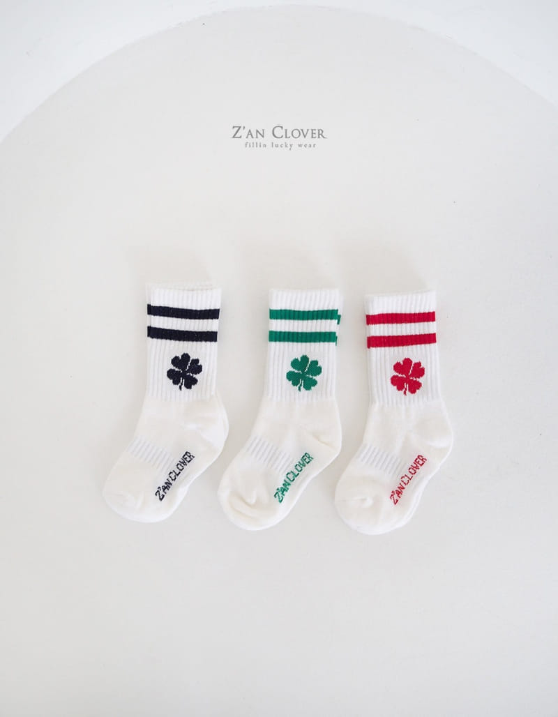 Zan Clover - Korean Children Fashion - #littlefashionista - Color Sport Socks - 2