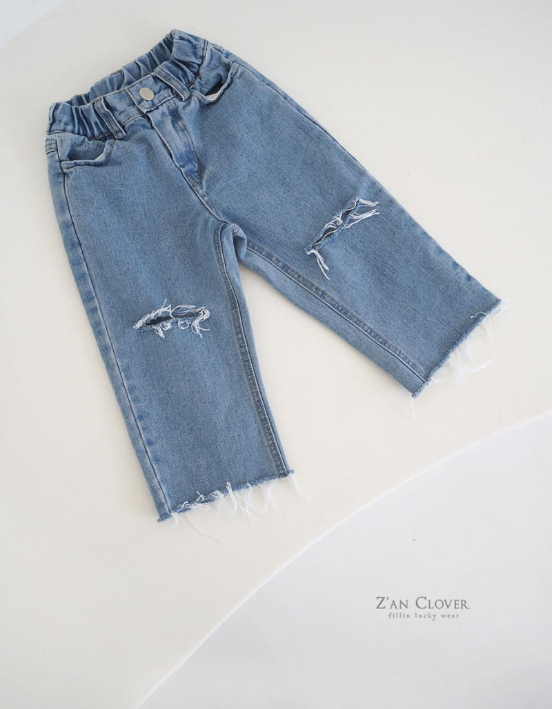 Zan Clover - Korean Children Fashion - #magicofchildhood - Cut Out Jeans - 3