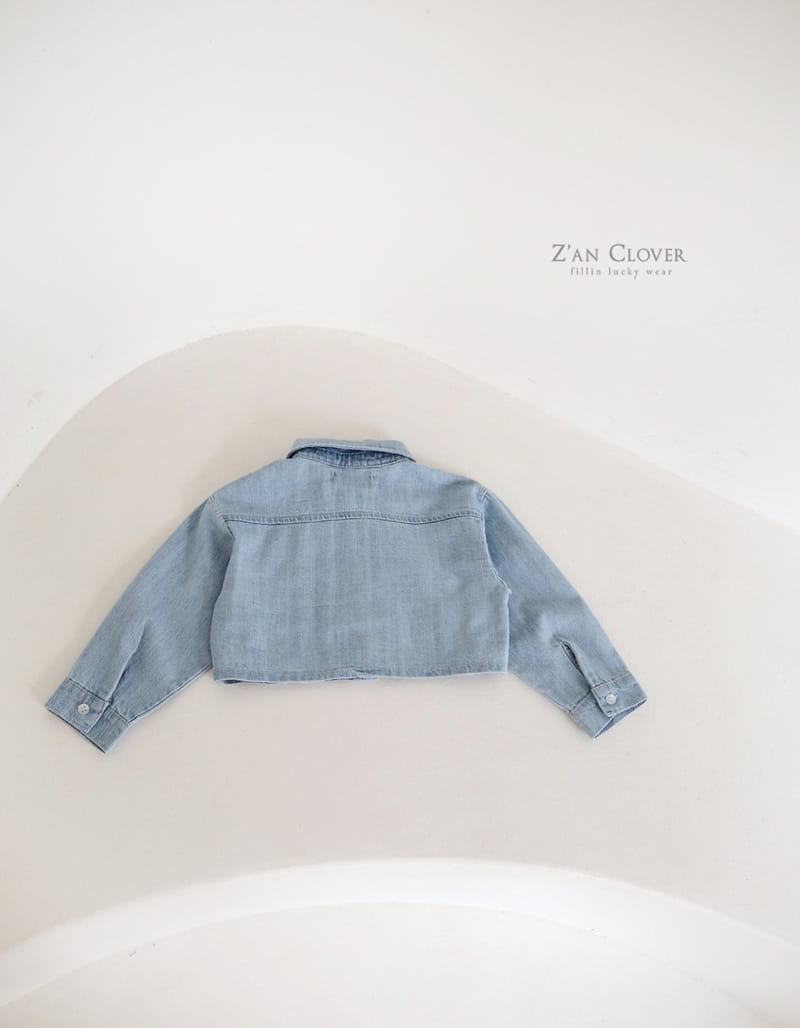 Zan Clover - Korean Children Fashion - #minifashionista - Crop Denim Shirt - 5