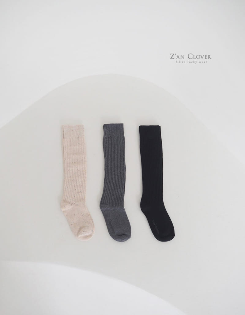 Zan Clover - Korean Children Fashion - #minifashionista - Plain Over Knee Socks - 2