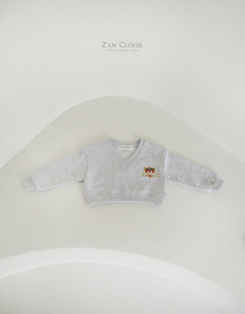 Zan Clover - Korean Children Fashion - #stylishchildhood - Deep V Embroidery Sweatshirt - 3
