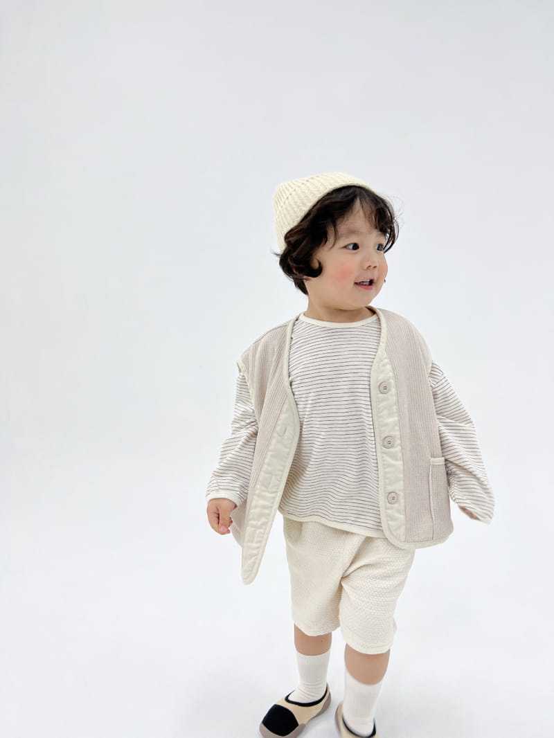 a-Market - Korean Children Fashion - #kidsshorts - Stripes Piping Tee - 9