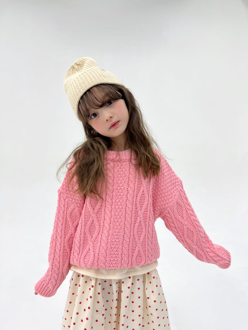 a-Market - Korean Children Fashion - #kidsshorts - Twist Round Knit Tee - 3