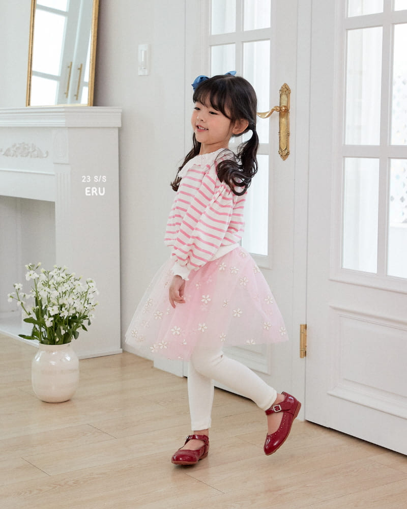 e.ru - Korean Children Fashion - #kidsshorts - Flower Skirt Leggings - 7
