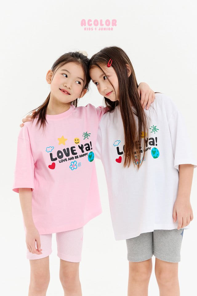 Acolor - Korean Children Fashion - #fashionkids - Love Ya Short Sleeves Tee - 3