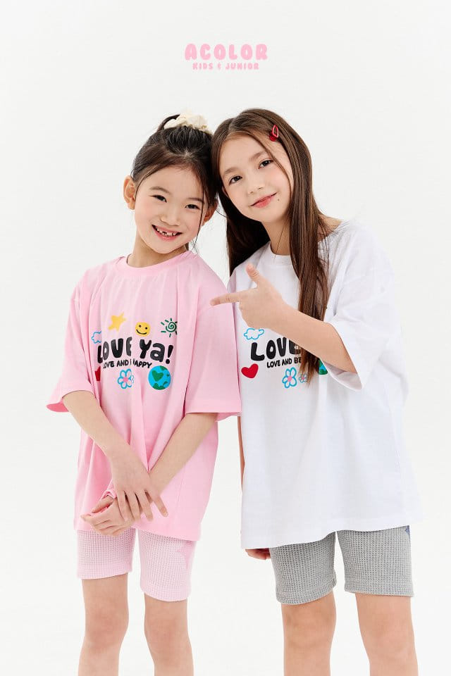 Acolor - Korean Children Fashion - #fashionkids - Love Ya Short Sleeves Tee - 4