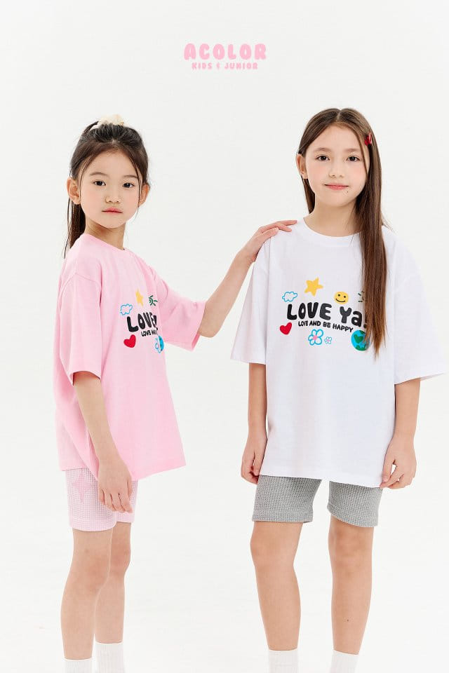 Acolor - Korean Children Fashion - #kidsstore - Love Ya Short Sleeves Tee - 5