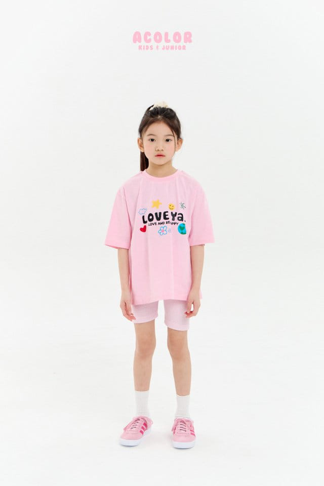 Acolor - Korean Children Fashion - #kidzfashiontrend - Love Ya Short Sleeves Tee - 6