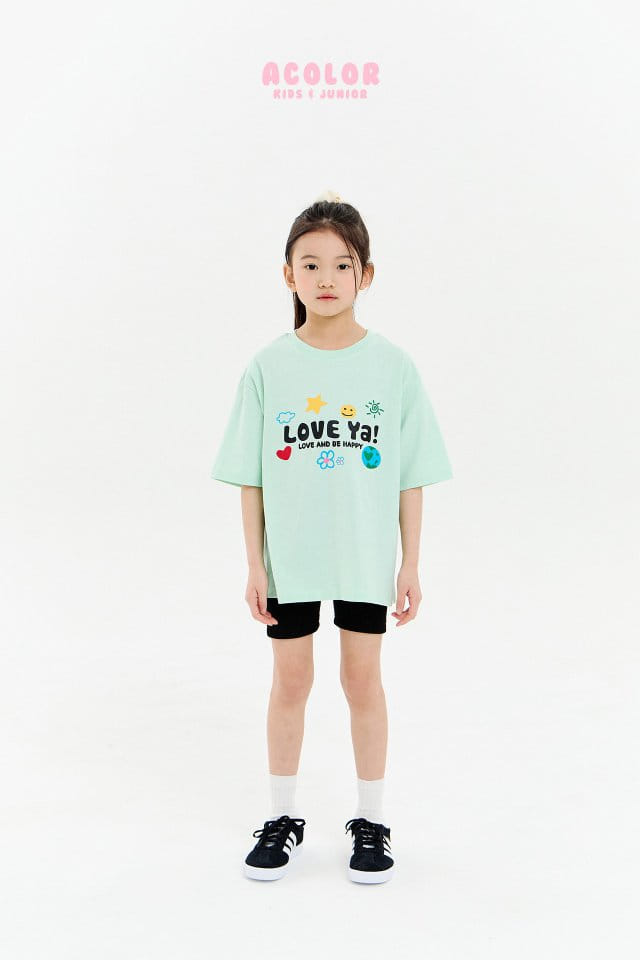 Acolor - Korean Children Fashion - #magicofchildhood - Love Ya Short Sleeves Tee - 9