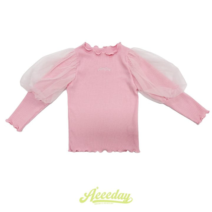 Aeeeday - Korean Children Fashion - #childofig - Mesh Puff Tee - 11