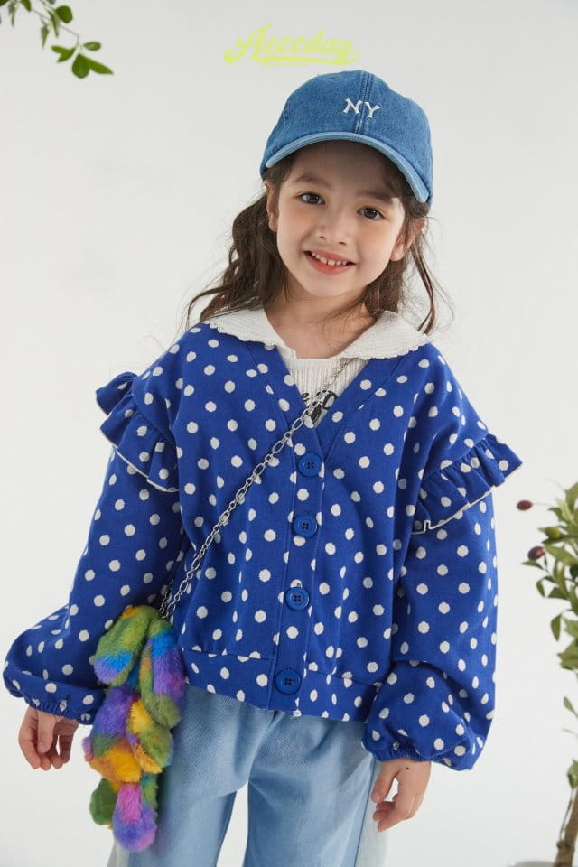 Aeeeday - Korean Children Fashion - #prettylittlegirls - Dot Frill Cardigan - 4