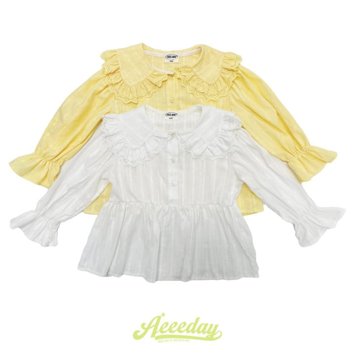 Aeeeday - Korean Children Fashion - #childrensboutique - Lace Collar Blouse - 9