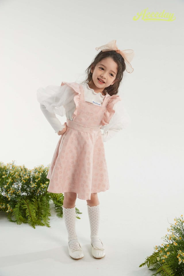 Aeeeday - Korean Children Fashion - #designkidswear - Flower Frill One-piece - 2