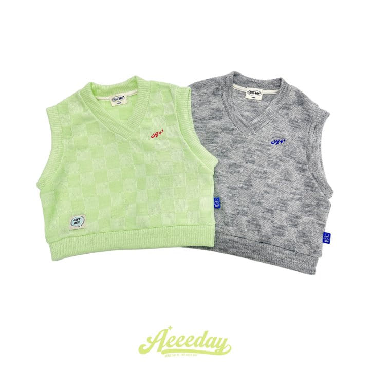 Aeeeday - Korean Children Fashion - #fashionkids - Chess Knit Vest - 8