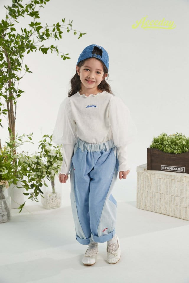 Aeeeday - Korean Children Fashion - #kidsstore - Mesh Puff Tee - 4