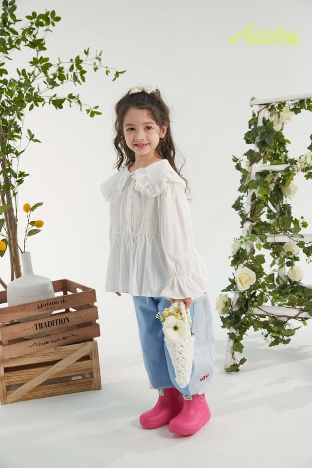 Aeeeday - Korean Children Fashion - #kidzfashiontrend - Lace Collar Blouse