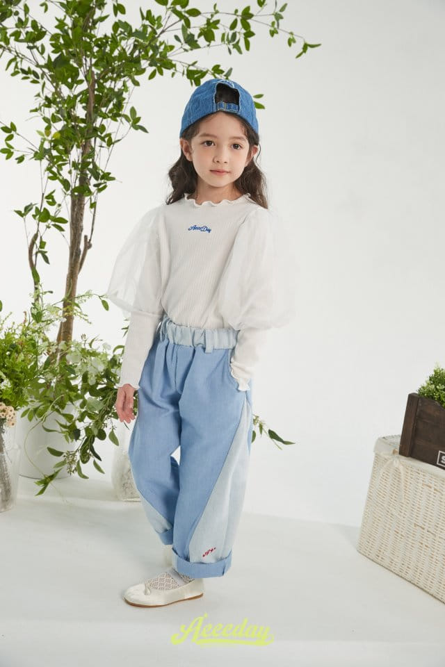Aeeeday - Korean Children Fashion - #littlefashionista - Mesh Puff Tee - 6