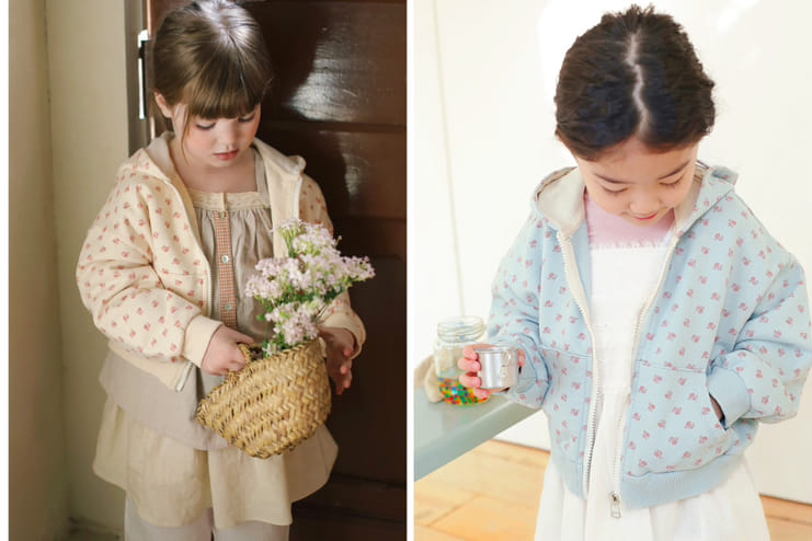 Amber - Korean Children Fashion - #designkidswear - Rose Hoody Zip-up - 2
