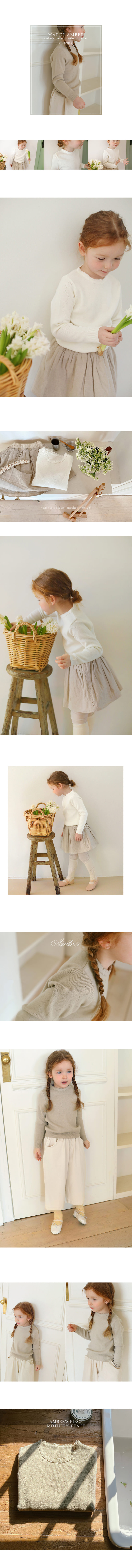 Amber - Korean Children Fashion - #kidsstore - Eyelet Knit Pullover - 2