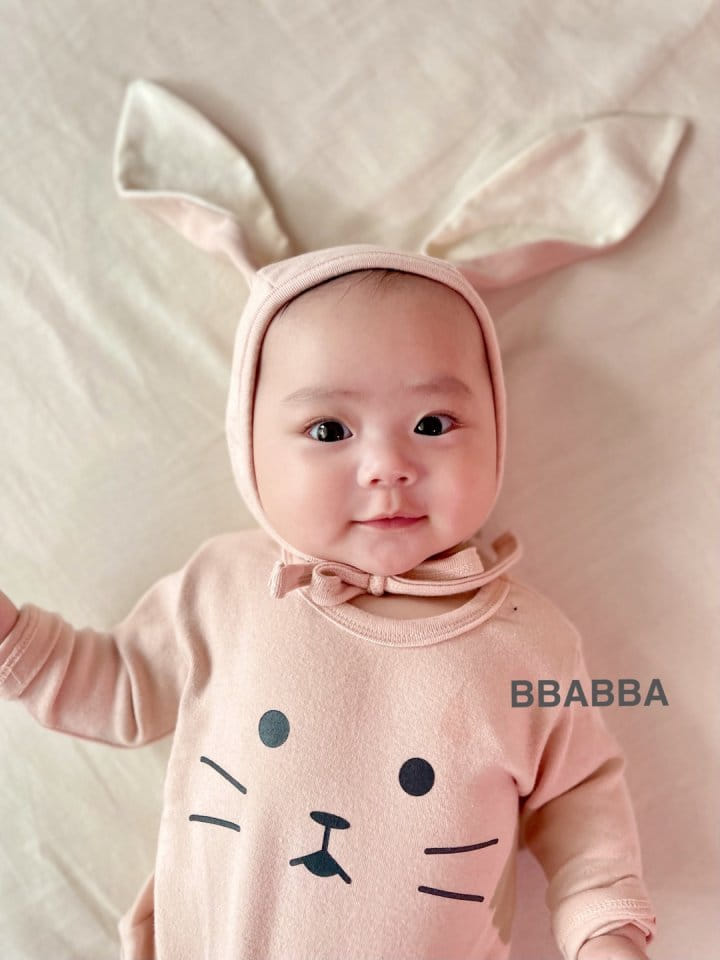 Bbabba - Korean Baby Fashion - #babyboutique - Rabbit Bodysuit with Bonnet - 3