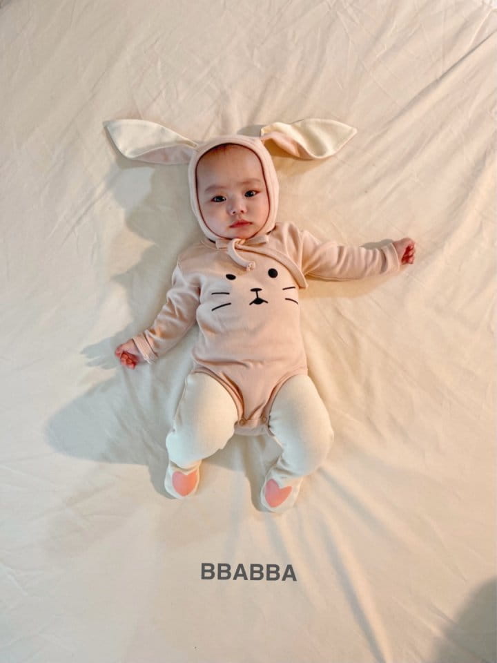 Bbabba - Korean Baby Fashion - #babyfashion - Rabbit Bodysuit with Bonnet - 6