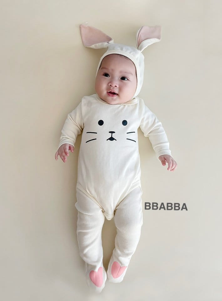 Bbabba - Korean Baby Fashion - #babygirlfashion - Rabbit Bodysuit with Bonnet - 8