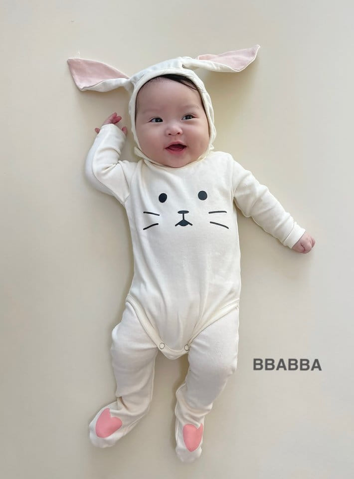 Bbabba - Korean Baby Fashion - #babylifestyle - Rabbit Bodysuit with Bonnet - 9