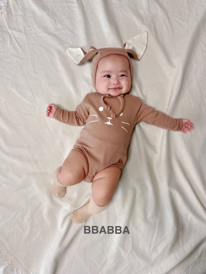 Bbabba - Korean Baby Fashion - #onlinebabyshop - Rabbit Bodysuit with Bonnet