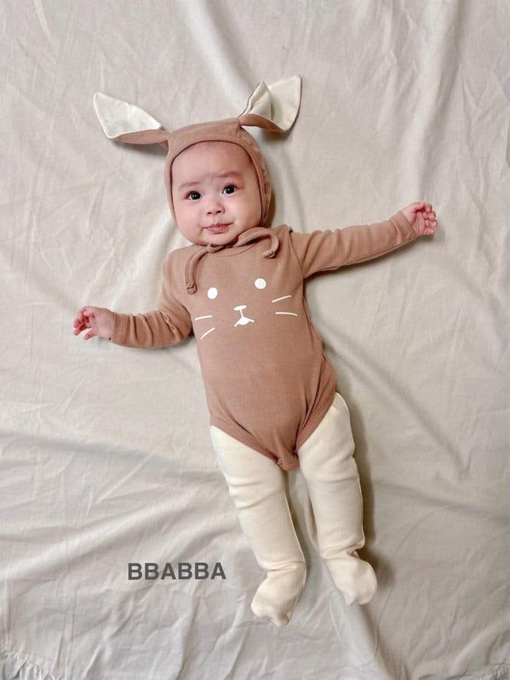 Bbabba - Korean Baby Fashion - #smilingbaby - Rabbit Bodysuit with Bonnet - 2
