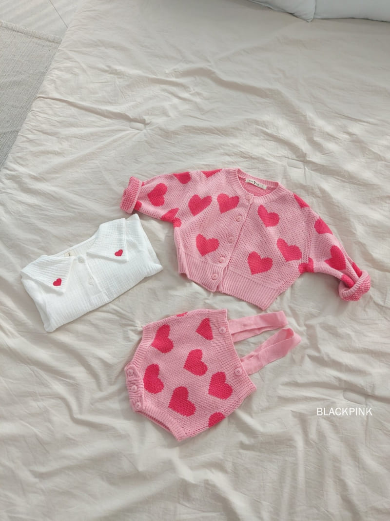 Black Pink - Korean Children Fashion - #childrensboutique - Heart Cardigan - 7