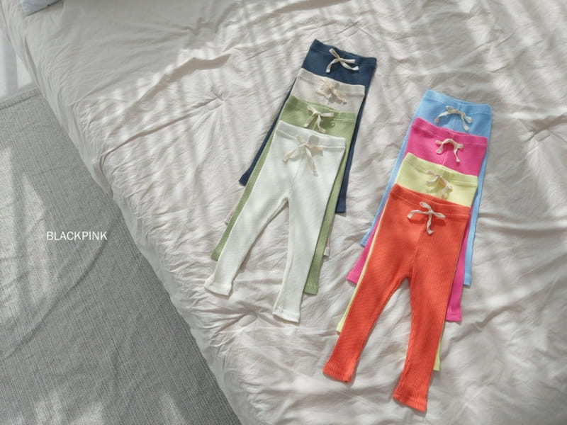 Black Pink - Korean Children Fashion - #designkidswear - Rib Ribbon Leggings - 2