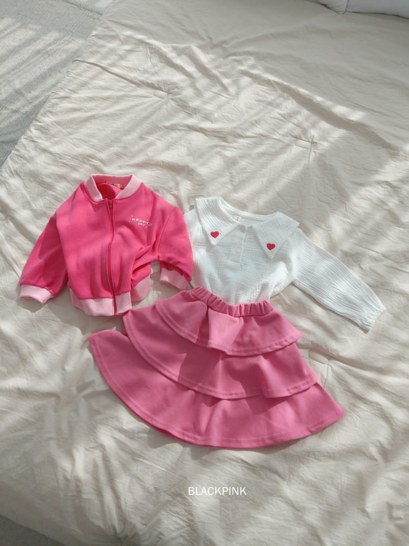 Black Pink - Korean Children Fashion - #kidsshorts - Heart Embrodiery Blouse - 10
