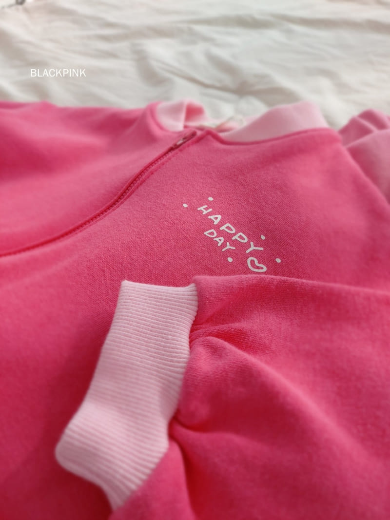 Black Pink - Korean Children Fashion - #kidsshorts - Happy Day Zip-up - 9