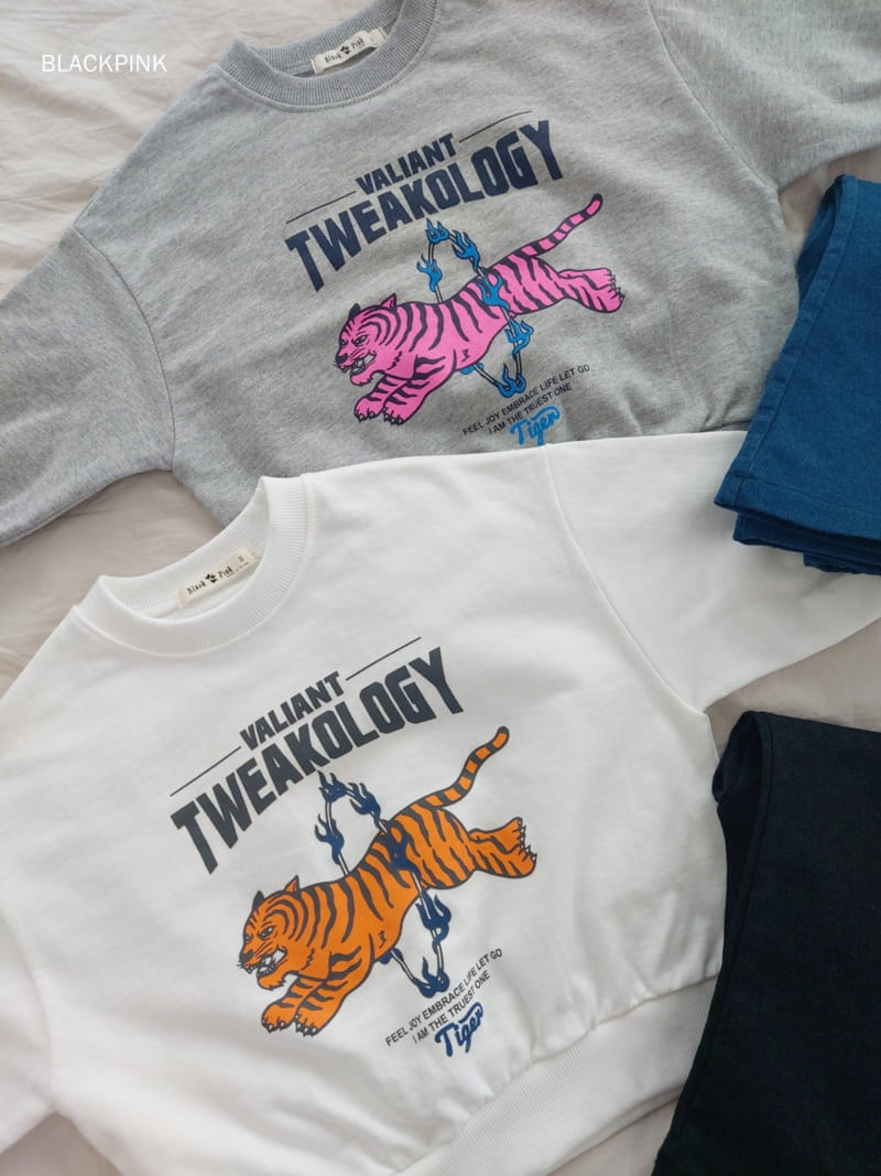 Black Pink - Korean Children Fashion - #kidsstore - Tiger Sweatshirt - 7