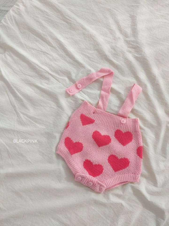 Black Pink - Korean Children Fashion - #littlefashionista - Spring Heart Bodysuit - 3