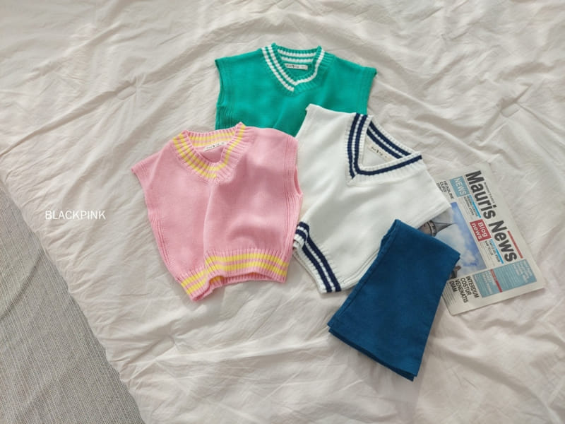 Black Pink - Korean Children Fashion - #minifashionista - Vivid School Vest - 2