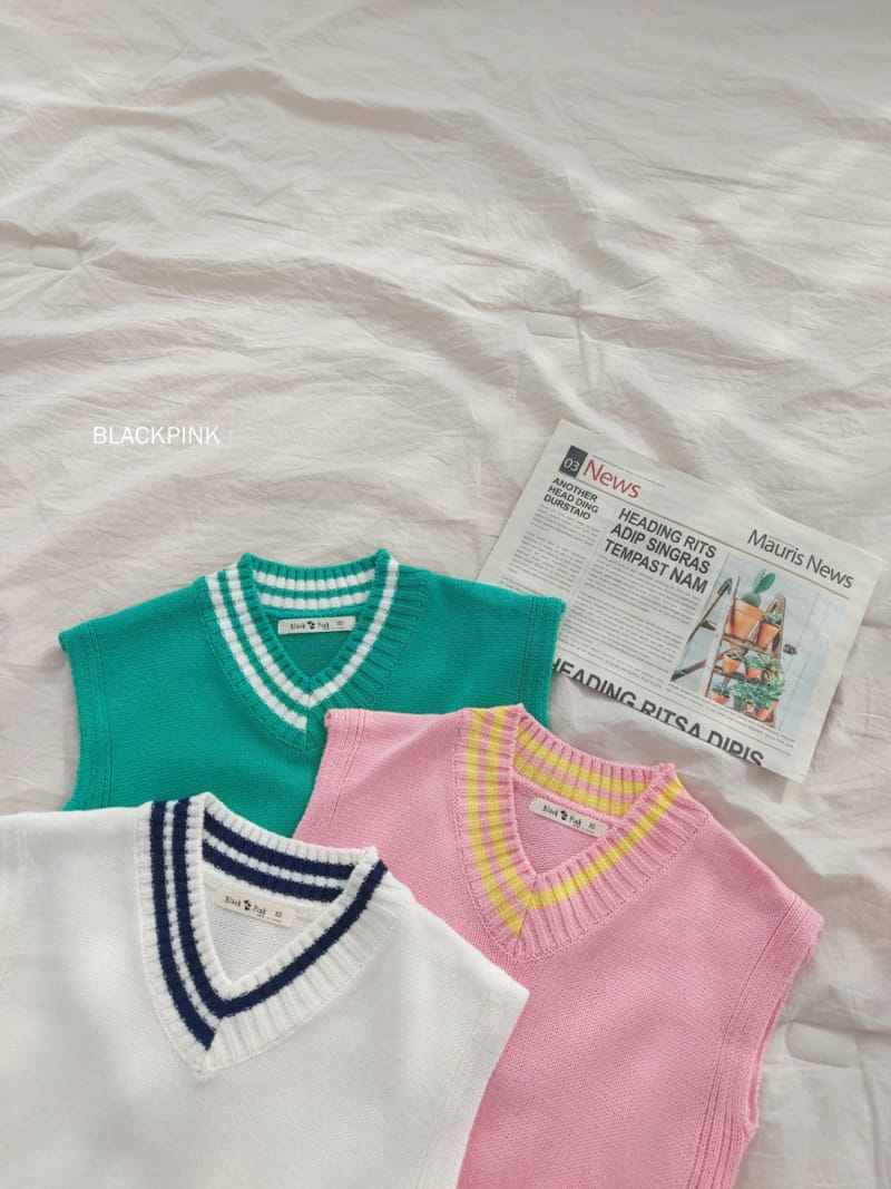 Black Pink - Korean Children Fashion - #stylishchildhood - Vivid School Vest - 6