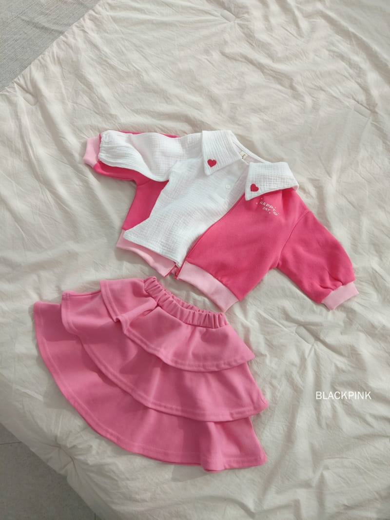 Black Pink - Korean Children Fashion - #stylishchildhood - Happy Day Zip-up - 3