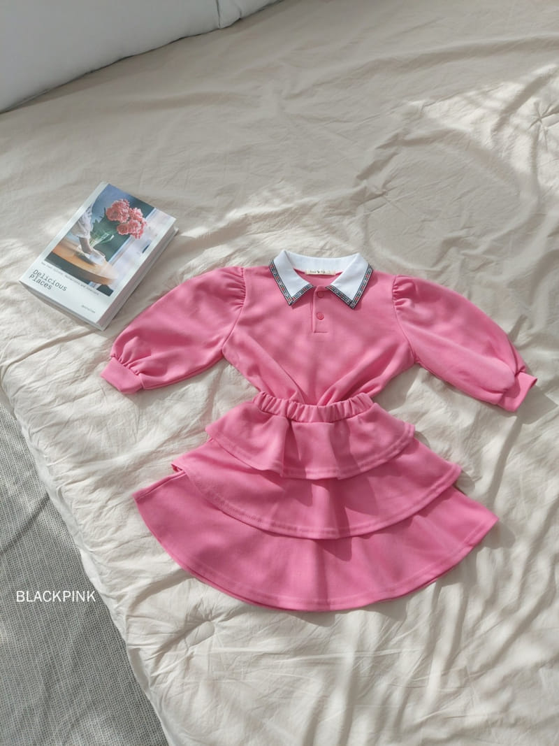 Black Pink - Korean Children Fashion - #todddlerfashion - Tape Collar Tee - 5