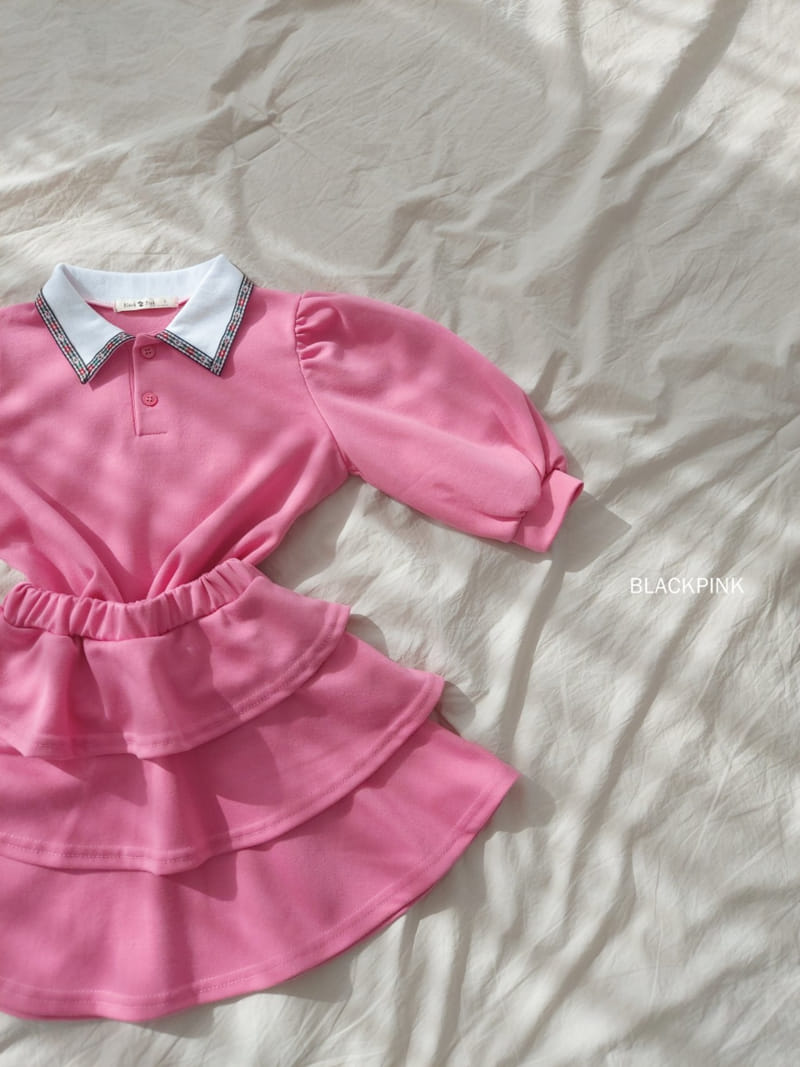 Black Pink - Korean Children Fashion - #toddlerclothing - Tape Collar Tee - 6