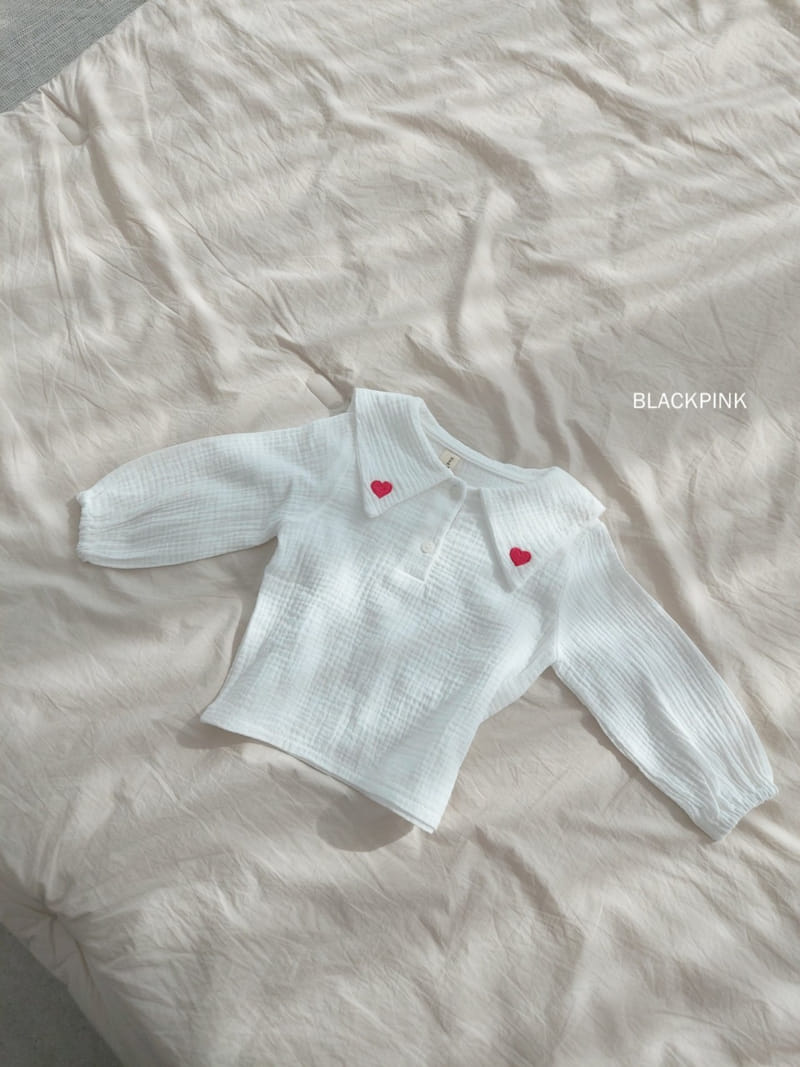 Black Pink - Korean Children Fashion - #toddlerclothing - Heart Embrodiery Blouse - 3