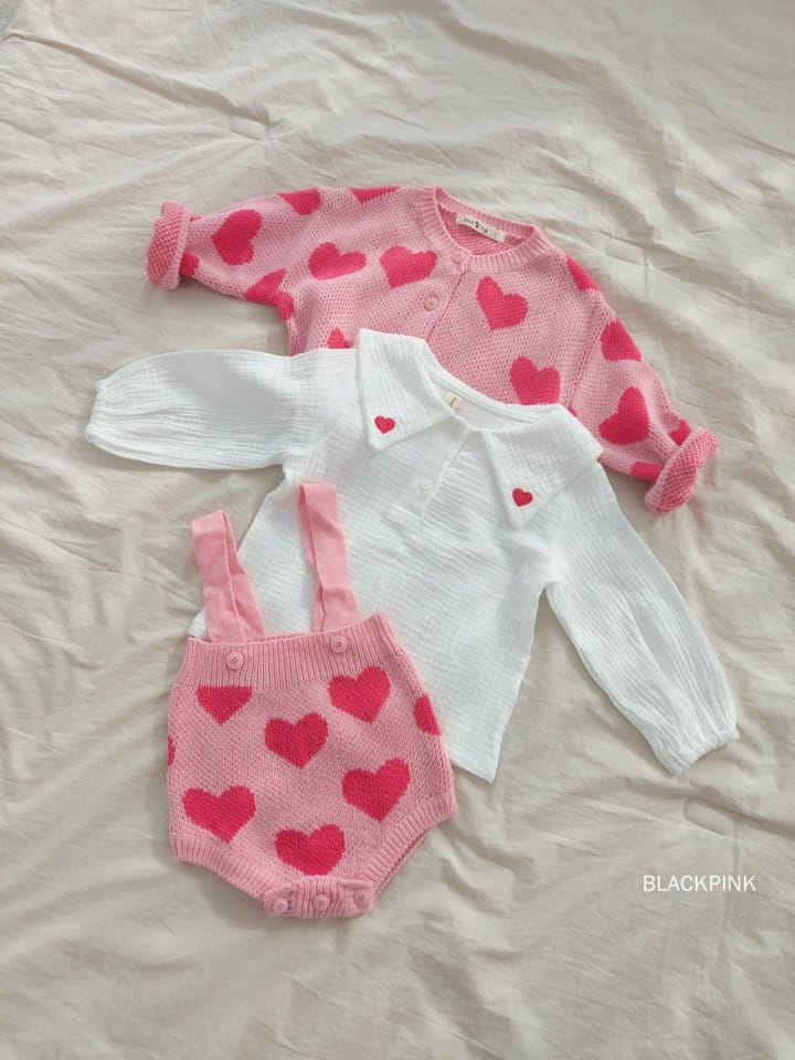 Black Pink - Korean Children Fashion - #toddlerclothing - Spring Heart Bodysuit - 8