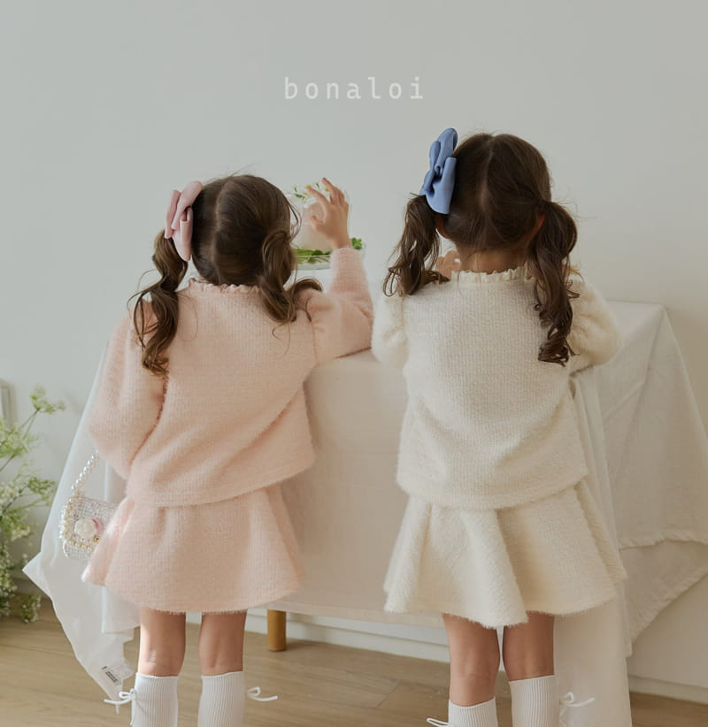 Bonaloi - Korean Children Fashion - #Kfashion4kids - Rose Ribbon Top Bottom Set - 12