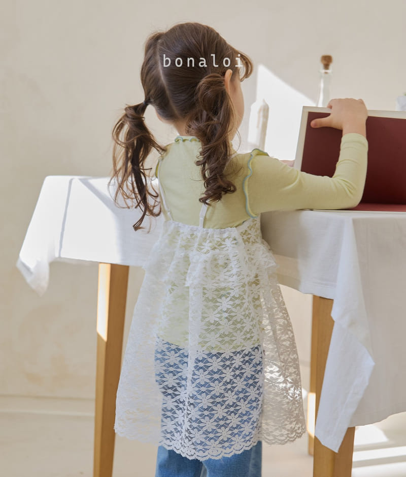 Bonaloi - Korean Children Fashion - #childofig - Lace Cemi One-piece - 10