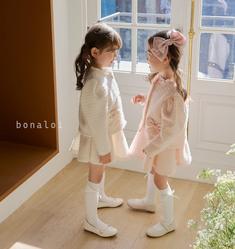 Bonaloi - Korean Children Fashion - #fashionkids - Rose Ribbon Top Bottom Set - 8